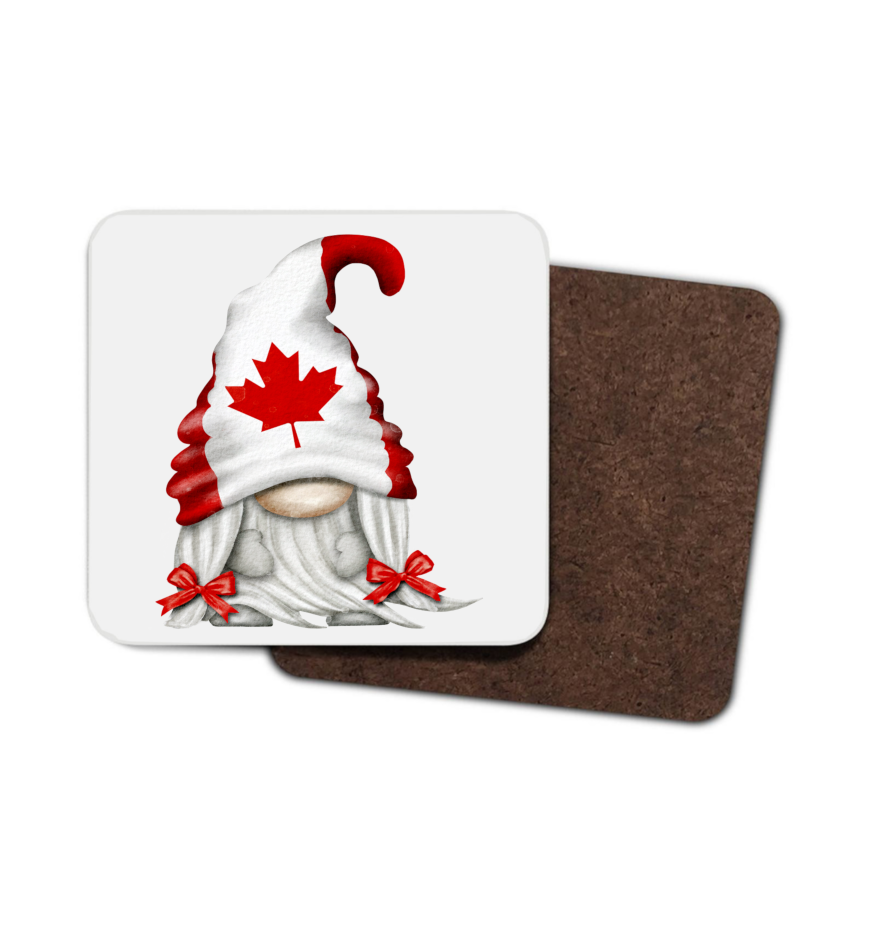 Canada Gnome Hardboard Coaster, Canada Coaster